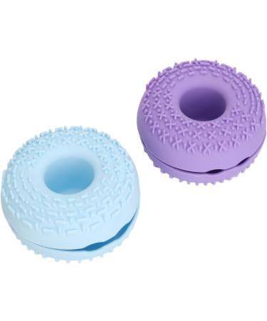 Buy Silicone Cute Shaped Makeup Brushes & Cleansing Bowl | Soft Cosmetic Brushes for Home & Salon Blue & Purple - Buy Online on GoSupps.com