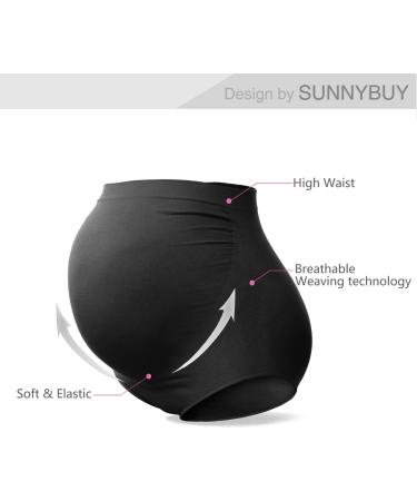 SUNNYBUY Women's Maternity High Waist Seamless Hipster Panties XL - 2 Pack (Black/Skin) - Buy Online on GoSupps.com
