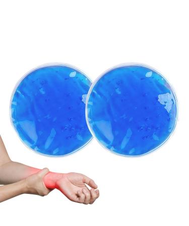 Gel Ice Pack Small Soft Gel Ice Packs - Round Hot and Cold Gel Ice Packs for Injuries Cool Down with Ice Packs Aezon Blue 11 cm