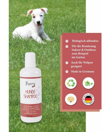 Furry Sensitive Dog Shampoo Perfume-Free Vegan All Fur Types Puppies & Dogs Made in Germany 250ml - Buy Online on GoSupps.com