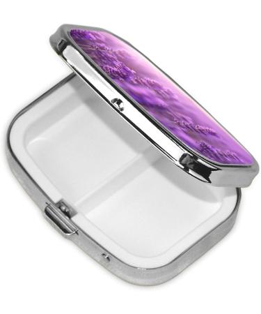 Portable 2 Compartment Pill Box - Lavender Travel Pill Organizer for Vitamins & Medicine | Compact Daily Pill Case - Buy Online on GoSupps.com