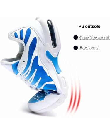 Pozvnn Men's Air Cushion Running Shoes - Lightweight Fashion Sneakers 8.5 White/Blue - Buy Online on GoSupps.com