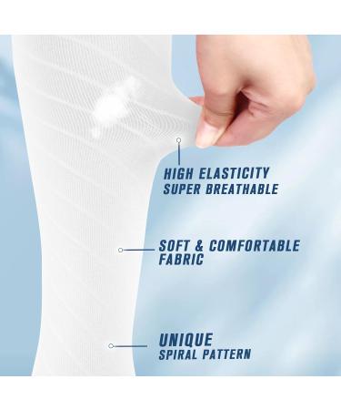 Buy Knee High Medical Compression Socks 20-30 mmHg for Men & Women - Open Toe Support for Varicose Veins DVT Edema - XX-Large White & Gray - Buy Online on GoSupps.com