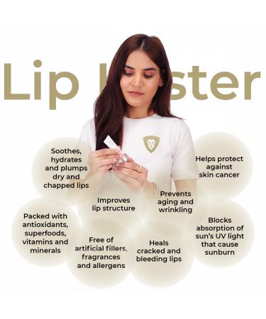 Leovard Lip Luster Hyaluronic Acid Lip Plumper - Organic All Natural Hydrating Serum for Moisturizing, Fuller Lips - Lip Care Treatment for Dryness and Lip Lines (1 Pack) - Buy Online on GoSupps.com