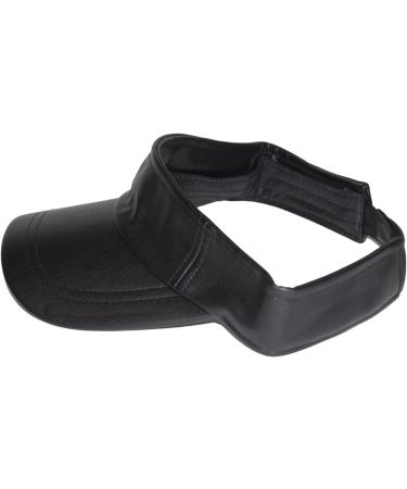 Black Faux Leather Visor Hat - Stylish and Trendy Fashion Accessory - Buy Online on GoSupps.com