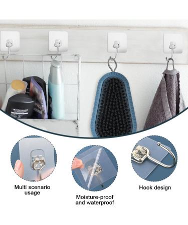 Riisoyu Nail Brush Set - 2 Durable ABS Hand Brushes & Glue Hooks for Clean Cuticles Fingernails and Bathroom Sink - Gray & Blue - Buy Online on GoSupps.com