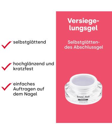 Emmi Nail Studioline Sealing Gel 15ml - High Gloss Top Coat Gel UV Self-Smoothing & Scratch-Resistant Vegan | Perfect for Geln gel - Buy Online on GoSupps.com