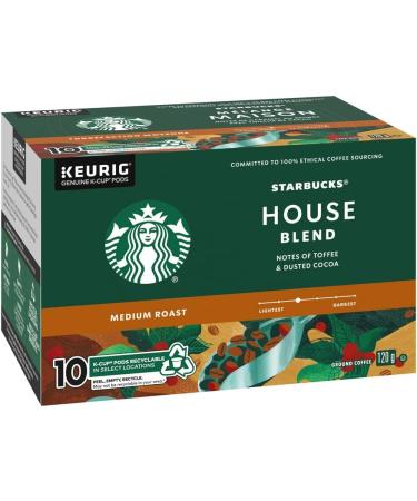 Starbucks House Blend Medium Roast Coffee Single Serve Keurig K-cup Pods 6 Boxes 60 Capsules House Blend 10 count (Pack of 6) - Buy Online on GoSupps.com