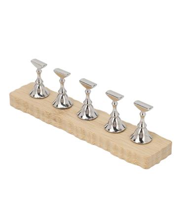 Nail Stand for Press On Nails Display Nail Practice Stand Wave Edge Wooden Base Nail Practice Stand