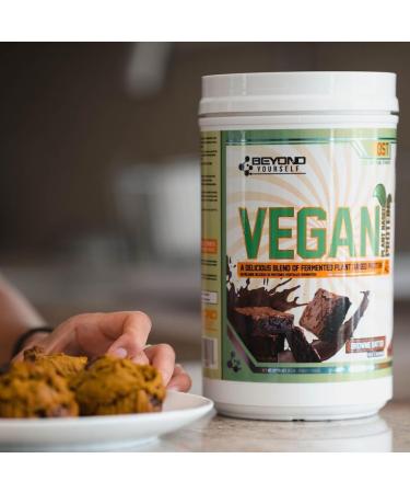 Beyond Vegan Protein Powder - Beyond Yourself | Fermented Non-GMO Complete Amino Acid Profile with MCT Oil | Gluten-Free Naturally Sweetened No Sugar or Fillers | 2lb Brownie Batter Brownie Batter 907.1 g (Pack of 1) - Buy Online on GoSupps.com