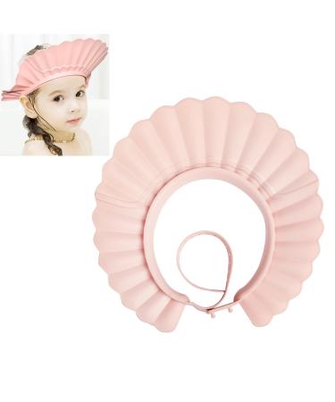 Baby Shower Cap Bath Visor Protection Silicone Adjustable Safe Shower Bathing Cap for Infants Toddler Baby Kids Children (6 Months-12 Years Old Pink)