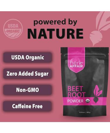 Herb Affair Organic Beet Root Powder - Natural Nitric Oxide Booster - USDA Organic Non-GMO Superfood Juice Powder - 300g - Buy Online on GoSupps.com