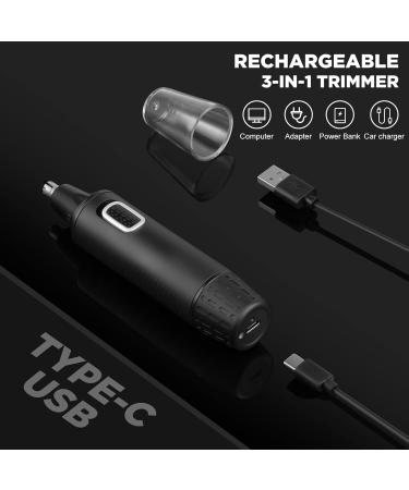 AREYZIN 3-in-1 Nose Hair Trimmer - Rechargeable Ear & Nose Grooming Kit for Men & Women | Painless Electric Shaver for Facial Beard & Pubic Hair - Wet & Dry Use - Buy Online on GoSupps.com