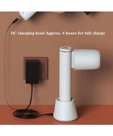 Portable Cordless Hair Dryer Fast Drying Low Noise Hot and Cold Including Charging Base and Nozzle Collector 15 * 7.7 * 25.3cm (White) - Buy Online on GoSupps.com