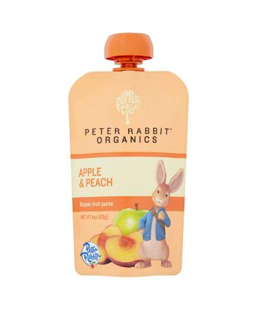 Peter Rabbit Organics Apple and Peach, Fruit Snack Squeeze Pouch 4 Ounce (Pack of 10) Apple & Peach