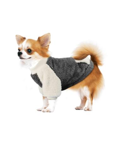 Namsan dog sweater for small dogs winter dog sweater with pick-up design warm fleece dog sweater for small dogs/puppy gray m m gray