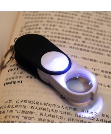 Magnifying Glasses Pocket Magnifier 10X Folding Handheld Magnifying Glass with LED Lighting and Key Ring for Coins Jewelry Antique Inspection - Buy Online on GoSupps.com