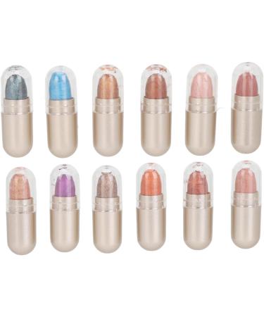 Jauarta 12 Colors Capsule Eyeshadow Glitter High Pigmentation Waterproof Easy Coloring Eyeshadow Stick Set - Buy Online on GoSupps.com