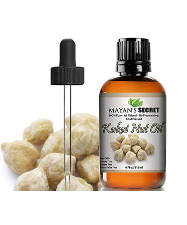 Kukui Nut Oil 100% Pure Cold Pressed Anti-Frizz Hair Treatment & Skin Moisturizer | 4oz Dark Glass Bottle | All Natural Hair Repair for Gloss & Split Ends - Buy Online on GoSupps.com