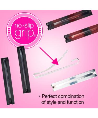 Scunci by Conair No-Slip Grip Open Center Barrettes - 6 Pack Assorted Neutral Metallic Colors - Buy Online on GoSupps.com