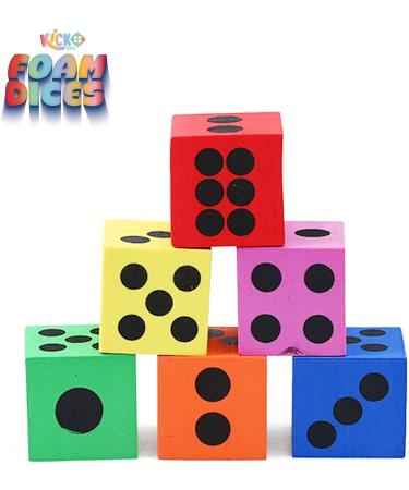 Kicko Foam Dice Set - 24 Pack of Colorful Square Blocks for Building and Learning - Ideal for Educational Toys, Math Teaching, Parties - Buy Online on GoSupps.com