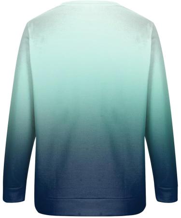 Yck-SAiWed Women's Ugly Christmas Sweatshirt - Gradient Reindeer Print, Crew Neck, Long Sleeve - Green, Large - Buy Online on GoSupps.com