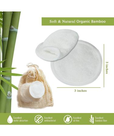 Reusable Cotton Pads Face Pack Set 26 - Washable Makeup Remover Laundry Bag | Bamboo Cloth Rounds for Skincare | 13 Count Facial Wipes for Eye and Lip | Eco-friendly Beauty Essentials - Buy Online on GoSupps.com