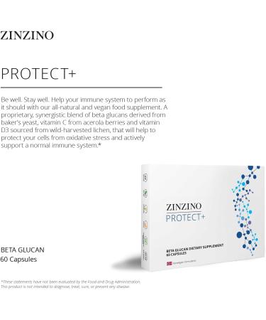 Zinzino Protect+ - Immune Support Supplement with Beta-Glucans Vitamin C & D3 - Boosts Immune System with Synergistic Blend - 60 Capsules - Buy Online on GoSupps.com