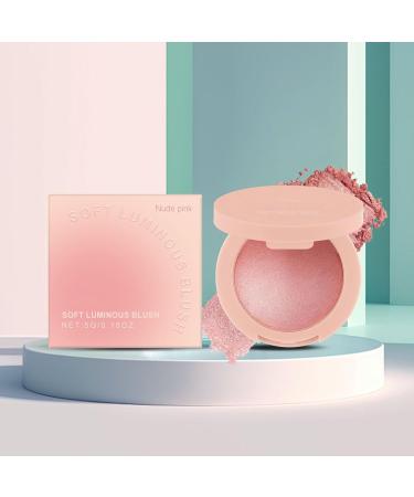 Powder Blush Face Makeup Blush Powder Shiny Highly Pigmented Cosmetics Long Lasting Beauty Products for All Skin Tones for Highlight and Contour Nude - Buy Online on GoSupps.com