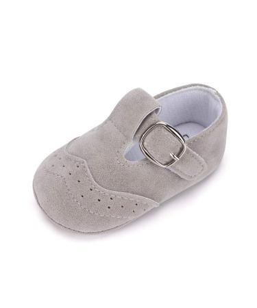 LACOFIA Baby Girls Boys Shoes Infant Sneakers T-Bar Anti-Slip First Walking Shoes Prewalkers 3-6 Months Gray