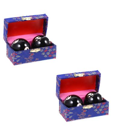 Fomiyes 4 piece massage globe stress balls stress balls metal roller hand rolls massage ball tool massage device made of metal rolling balls for hand exercises strike the ball roll boccia