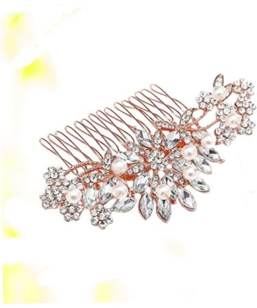 DOITOOL 1pc Crystal Headpiece Bridal Side Comb Bridal Headpiece Pearl Hair Accessories Pearl Tiara Rhinestone Hair Comb Hair Scrunchie Chiffon Rhinestones Wedding Bride - Buy Online on GoSupps.com