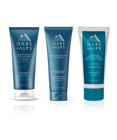 Oars + Alps Hydration Boost Bundle Includes Face Moisturizer and Eye Cream Hand Repair Cream and Body Lotion for Hydrating Skin
