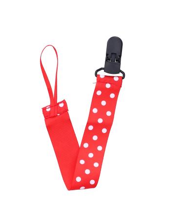 CHICIRIS Pacifier Strap Portable Baby Pacifier Clip 32cm Non-Toxic for Home(Red Dots)