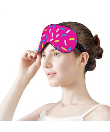 Rainbow Colours Sprinkles Pink Sleep Mask | Soft Comfortable Eye Mask with Adjustable Strap | Perfect for Travel & Sleep for All Ages - Buy Online on GoSupps.com