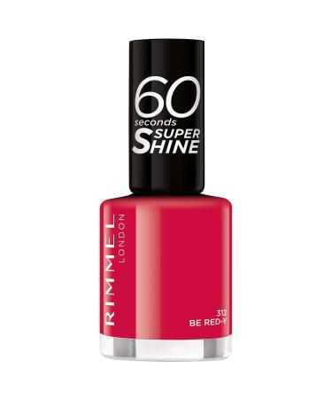 Rimmel 60 Second Super Shine Nail Polish Flip Flop 312 Be Red Y 8 ml (Pack of 1) Be Red-Y 8 ml (Pack of 1)