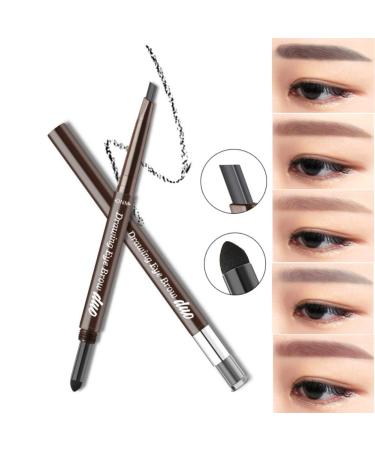Allbesta 2-in-1 Automatic Eyebrow Pencil - Waterproof Long-Lasting Makeup in Black Gray Brown - 04# Gray - Buy Online on GoSupps.com