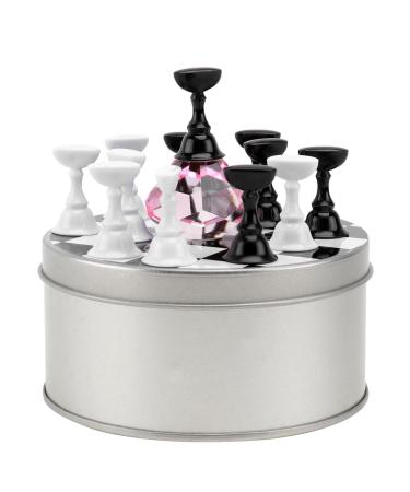 minkissy 1 Set Crystal Nail Holder Nail Art Holder Practice Stand Kickstand Finger Practice Stand Braces Nail Art Display Nail Display Stand Fake Nail Support Rack Manicure Checkerboard 9.2x9.3cm As Shown