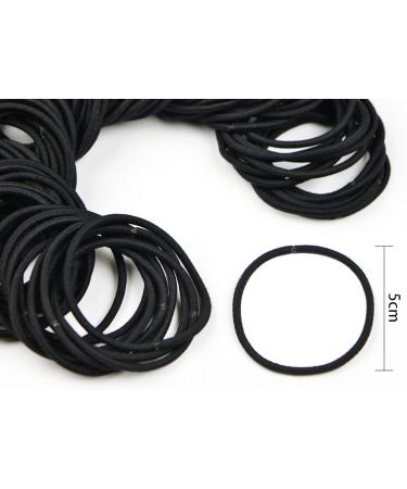 300 Pieces Black Hair Ties - Elastic Headbands for Thick Curly Hair | Ponytail Holders & Hair Accessories for Women & Girls - Buy Online on GoSupps.com