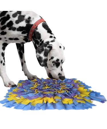 Ieuumler sniffing carpet dog smell training sniffing ceiling food mat training mat for pet dog cats ie075 (45x45cm blue & yellow & purple) 45x45cm Blue & yellow & purple