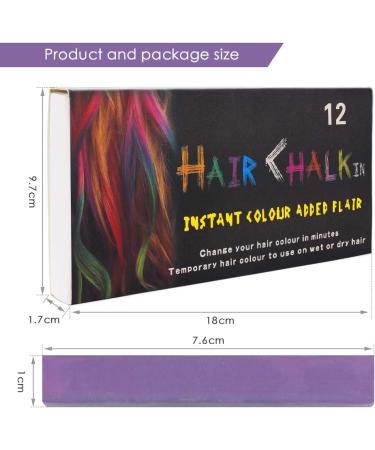 Hair Chalk Hair Chalk Set Temporary Hair Colour Temporary Hair Chalk-Washable Hair Color Safe For Kids And Teen Great Birthday Christmas Gifts for Girls & Boys 12 Bright Colors - Buy Online on GoSupps.com