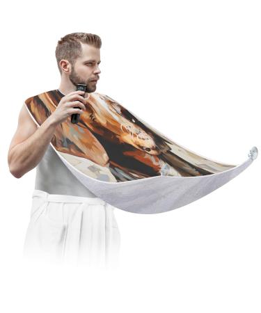 Brown Dog Beard Bib Apron Beard Hair Catcher for Men Shaving Fathers Day Anniversary Christmas Gifts for Dad Husband Beard Bib with 2 Suction Cups