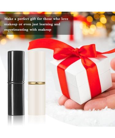 Falliny 2 Pack Retractable Kabuki Makeup Brush Set - Portable Face Blush & Powder Brushes with Cover for Flawless Cosmetics Application - Black & White - Buy Online on GoSupps.com