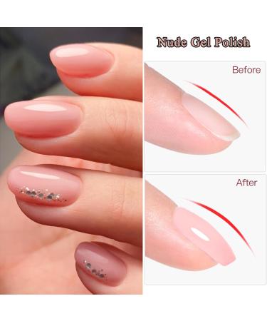 Pink Nail Polish - Nude Pink Gel Varnish - Soak Off UV LED - Pink Gel Nail Polish - Gel Polish Neutral Color Nail Gel Polish for Nail Art French Manicure DIY at Home - Buy Online on GoSupps.com
