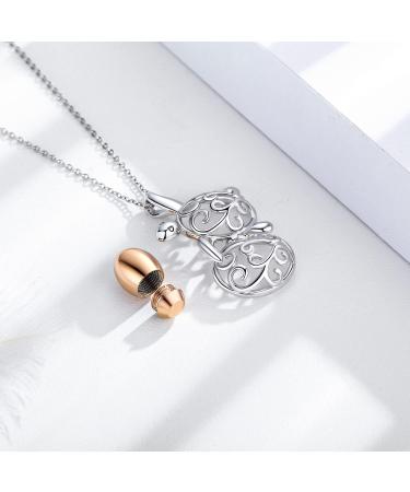 925 Sterling Silver Urn Pendant - Ash Necklace with Syllable Roses Dragonfly Moonstone & Heart | Memorial Jewelry for Women Moms & Loved Ones - Buy Online on GoSupps.com