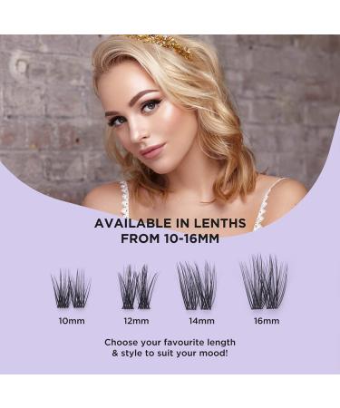 Beyelian C Curl Cluster Eyelashes - 48 PCs DIY 0.07mm 16mm Individual Lashes with Transparent Band | Timeless Eyelash Extensions for Home Use - Buy Online on GoSupps.com