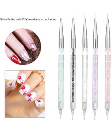 Pack of 5 Nail Dotting Tools Set Crystal Rhinestones Manicure Painting Pen Nail Art Kit 5 Colors - Buy Online on GoSupps.com