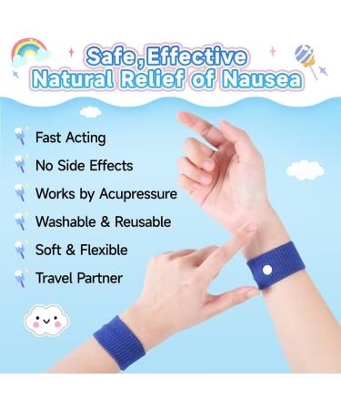 Meiyyj 2 Pairs Motion Sickness Bands for Kids - Travel Essentials Nausea Relief Wristbands Sea & Road Trip Accessories - Must-Have for Cruises - 2 Pairs Blue - Buy Online on GoSupps.com