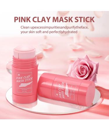 Rose Pink Clay Face Stick - Deep Pore Cleansing Blackhead Remover Mask with Rose Extract for All Skin Types | Brighten & Improve Complexion - Buy Online on GoSupps.com