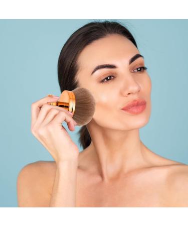 Extra Large Kabuki Makeup Brush - Streak-Free Self Tan Back Applicator | Unblemished Oval Face & Leg Application - Rose Gold - Buy Online on GoSupps.com